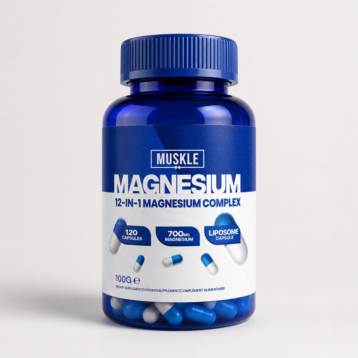 MUSKLE Magnesium 12-in-1 Magnesium Complex - 120 Capsules