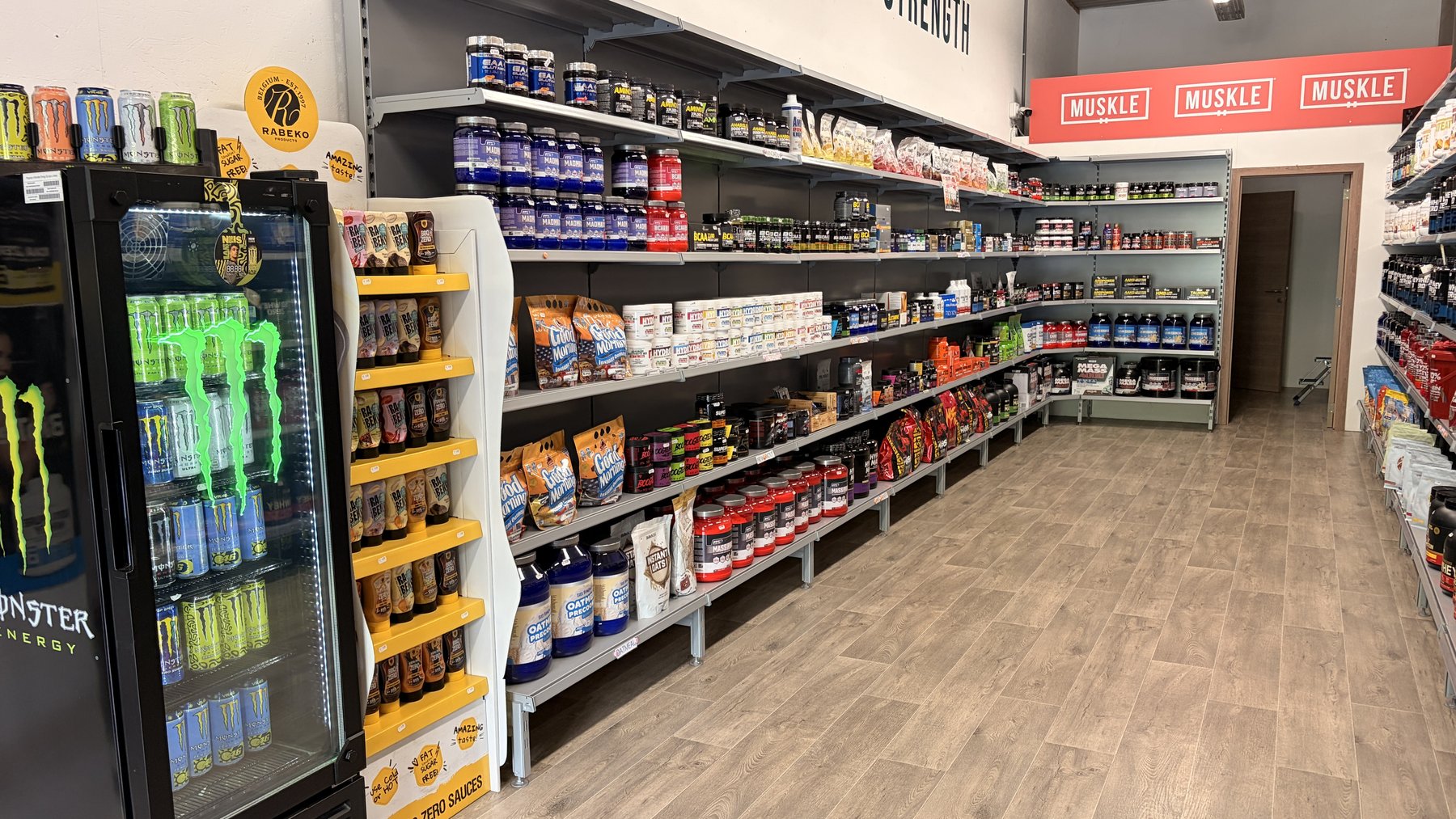 Volledige supplementenwand in MUSKLE Hasselt